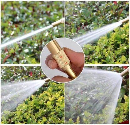 Garden Hose Sprayer Nozzle Adjustable Brass Hose Nozzle Heavy Duty Water Hose Spray Gun Nozzle with 3/4”GHT Thread On/Off Hose Shut Off Valve,for Watering Plants,Cleaning,Pets Shower 3 Pack