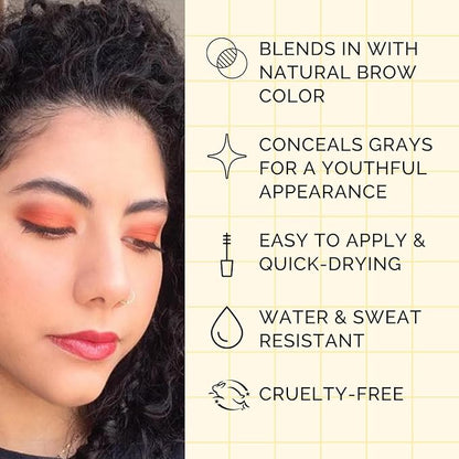 Elizabeth Mott Eyebrow Gel - Queen of the Fill Tinted Brow Filler, Volumizer & Setter - Waterproof, Long-Lasting Brow Makeup to Define & Cover Grays - Smudge-Proof, Cruelty-Free, Auburn,Shade 4g