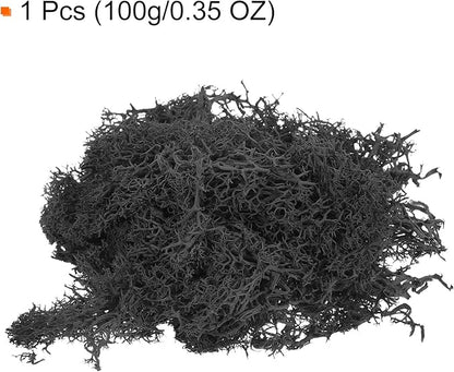 MECCANIXITY 3.5 OZ Moss Fake Craft Moss Artificial Moss Natural Preserved Moss for Craft Arts Floral DIY Project Wall Wedding Garden Patio Table Terrariums Decoration(Black)