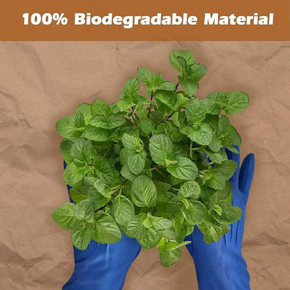 4 x 50 Ft Biodegradable Paper Weed Barrier Heavy Duty Biodegradable Landscape Fabric Garden Bed Grass Garden Paper Weed Control Barrier Weed Paper for Landscaping