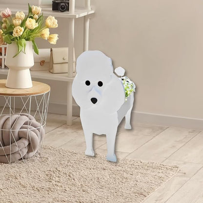 Poodle Dog Planter Plant Pots,Cute Dog Flower Planter,Gifts for Pet Lovers,Unique Animal Plant Pots,Office,Indoor Outdoor Garden Decor(9.45 * 8.35 * 13.39in)