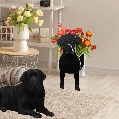 Black Labrador Dog Planter Plant Pots,Cute Large Dog Flower Planter,Gifts for Pet Lovers,Unique Animal Plant Pots,Office,Indoor Outdoor Garden Decor(9.84 * 7.87 * 17in)