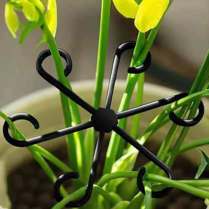 12Pcs Plant Stem Supports, Reusable Plastic Plant Accessories Indoor, Monstera Plant Support for Climbing Houseplants, Stakes Trellis Stem Hook Growth Tools for Neat Garden Arrangement(Black)