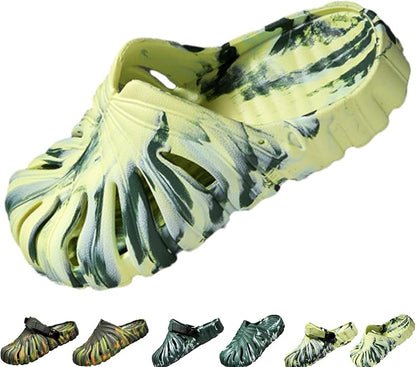 Variegated Monstera Shoes for Women and Men, Monstera Leaf Pattern Slippers Summer, Anti-Slip Soft Plant Print Slides
