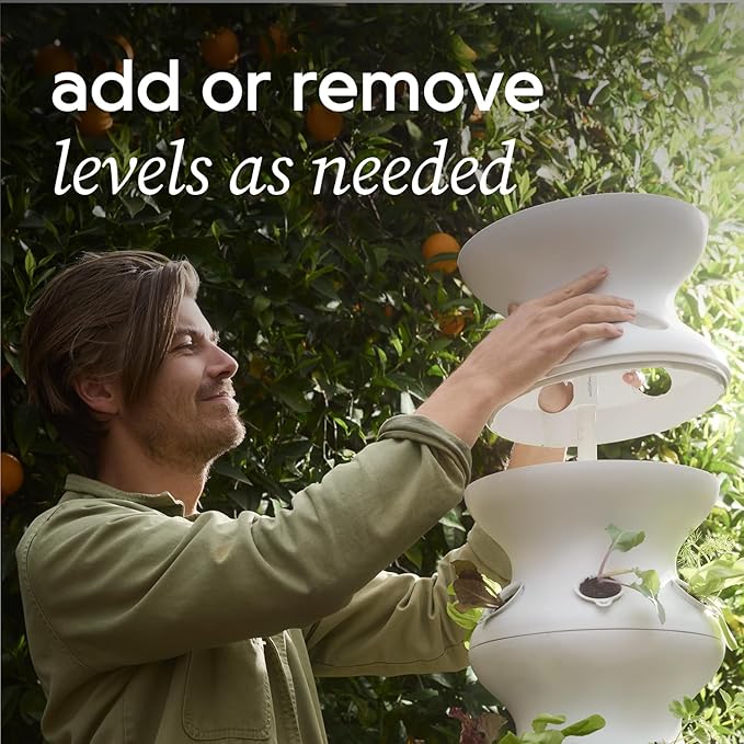 Farmstand Starter Kit with Glow Rings and 24 Seedling Credits | Medium Hydroponic Growing System Kit | Vertical Garden Planter Tower | 4ft 10in Tall