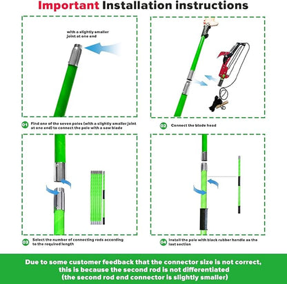 Pole Saw for Tree Trimming - 30 FT Extendable Tree Pruner, Long Handle Tree Trimmer, High Reach Branch Cutter, Heavy Duty Pole Pruning Saw, Tree Cutting Tool for Hard-to-Reach Branches