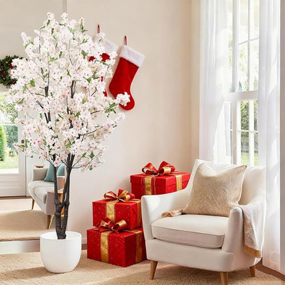 Artificial Cherry Blossoms Tree Bedroom Trees Indoor Faux Cherry Blossom Tree for Christmas New Year Home Decor