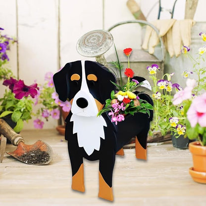 Bernese Mountain Dog Planter,Cute Large Dog Flower Pots,Gifts for Pet Lovers,Unique Animal Plant Pots,Office,Indoor Outdoor Garden Decor(9.84 * 7.3 * 17in)