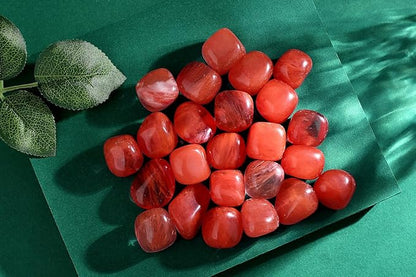 QINJIEJIE 0.9LBS Cherry Quartz Polished Stones Tumbled Crystals Bulk Gemstones Healing Crystal Rocks Set Decorative Landscape Quartz Real Stone Vase Filler Bottom Decoration Beginners Gifts
