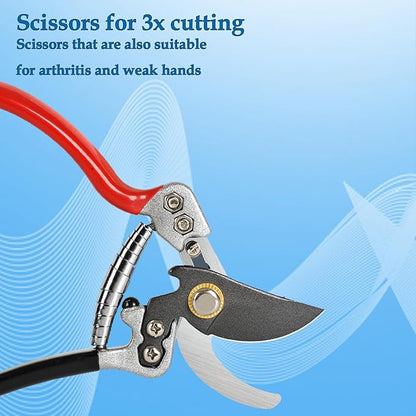 Ultra Sharp Germany Titanium Steel Pruning Shears - Cuts 3X Easier, Weak Hand Arthritis Snips, Rust-Resistant, Effortlessly 1-Inch Cut Capacity Garden Scissors, Ergonomic Handle (gt-06, 1)