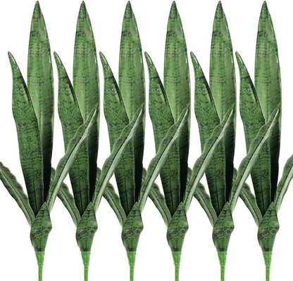 Melorca&Guilla Artificial Snake Plants 6PCS 30“ Tall Fake Snake Plant,Fake Agave Faux Snake Plants Sansevieria Artificial Greenery for Garden Shop Office Home Décor