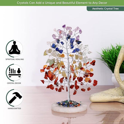 7 Chakra Tree - Chakra Tree of Life Crystal Tree - Gemstones and Crystals - Money Tree - Positive Energy - Spiritual Stuff - Reiki Crystals and Healing Stones - Holistic Gifts