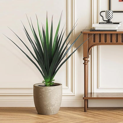 Veryhome 3FT Agave Plant Artificial Succulents 35 Inch Large Fake Outdoor Plants UV Resistant Faux Greenery for Indoor Home Office Floor Front Porch Decor(Set of 2)