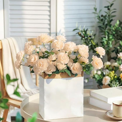 36 Bundles Artificial Flowers Peonies Roses Fake Bouquet for Wedding Bridal Shower Valentine's Day Decorations Fake Floral Arrangements Table Centerpieces Home Decor(Champagne)