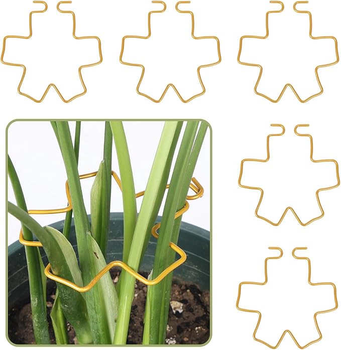 PRETTY JOLLY 5PCS Iron Monstera Plant Support Stakes Premium Plant Stand for Indoor & Outdoor Plants Practical Leaf Holders,Durable Trellis Accessories for Gardening Enthusiasts(Flower)