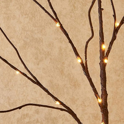 Hairui Lighted Brown Twig Branches Plug in with Dimmer and Timer 30IN 150 LED Fairy Lights, Lighted Willow Branches for Indoor Outdoor Spring Christmas Room Wedding Decoration (Vase Excluded)