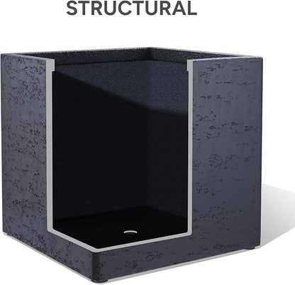 20 Inch Square Concrete Planter（20Lx20Wx20H，48 Pounds）,Durable All-Weather Use with Drainage Holes,Large Square Planter for Outdoor Indoor Plants