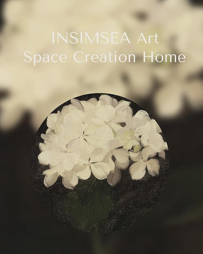 InSimSea Framed Canvas Wall Art Decoration Canvas Wall Art Room Decor, White Hydrangea Oil Painting Canvas Prints, Bedroom Bathroom Wall Pictures Flower Artwork Office Floral Wall Decor 12x16In