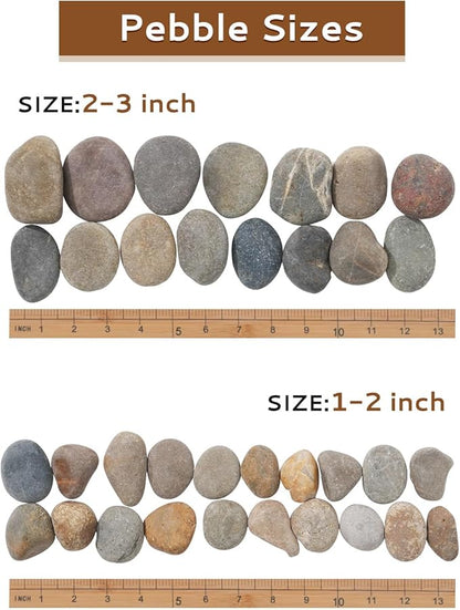 Natural River Rocks-5 lbs of Pebbles and River Stones,1-2 Inch Plant Rocks for Landscaping,Garden Paving,Crafting,Walkways,and Outdoor Decorative Stone,Mexican Beach River Rocks
