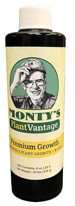 PlantVantage Premium Growth Plant Food - Liquid Fertilizer for Stronger Stems and Larger Leaves - NPK Fertilizer (8-16-8) with Zinc and Iron - Foliar Spray for Trees, Shrubs, and Flower Boost - 8 oz