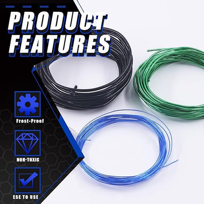 Glarks 5 Rolls Bonsai Wires Kit, 2mm 3mm 0.8mm 1mm 1.5mm Aluminum Bonsai Training Wire Tree Branches with Wire Cutter, 82 Feet Anodized Aluminum Set for Holding Bonsai Branches Small Trunks