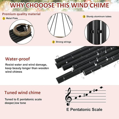 Wind Chimes for Outside, All Metal Tuned Wind Chime Outdoors, Sympathy & Memorial Wind Chimes for Mom Dad, Leaf Design, Box Included