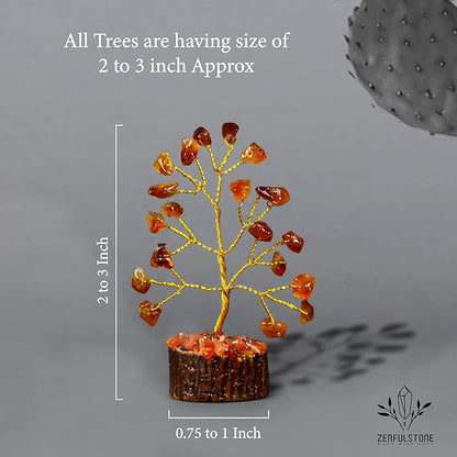 Crystal Tree Gifts for Women, Set of 12 Handcrafted Small Tree of Life Chakra Healing Crystals & Stones for Positive Energy, Good Luck, Home and Office Decor, Birthday Presents