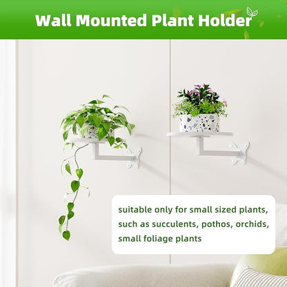 Wall Mounted Plant Holder - Butterfly Metal Hanging Shelf for Indoor Plants Succulents Flowers Decor Sturdy Wall-Mounted Storage for Bedroom Living Room Bathroom Space-Saving Home Organizer 2-Pack White