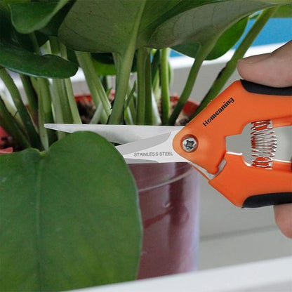 12 Packs Garden Pruning Shears with Straight Blades Trimming Scissors, Gardening Hand Pruning Snips Titanium Coated Precision Bonsai Pruning Shears, Convenient Flower Cutters (Orange)