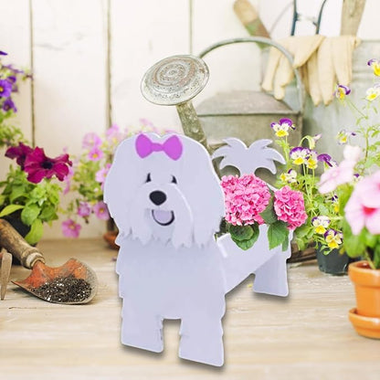 Cotton Veil Dog Planter Plant Pots,Cute Dog Flower Planter,Gifts for Pet Lovers,Unique Animal Plant Pots,Office,Indoor Outdoor Garden Decor(9.45 * 9.02 * 13.39in)