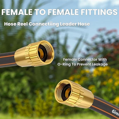 Giraffe Tools Leader Hose 6ft x 5/8", Short Water Hose for Hose Reel Connecting, Lightweight, Flexible with Female Female Fittings