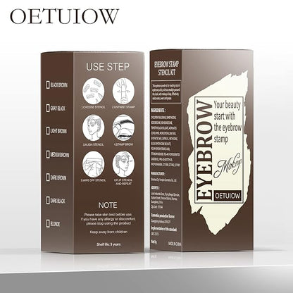 Eyebrow Stamp Stencil Kit - One-Step Eye Brow Stencil Kit with 24 Reusable Thin & Thick Eyebrow Stencils, Long-Lasting Waterproof & Smudge-Proof Brow Stamp Kit for Perfect Eye Makeup