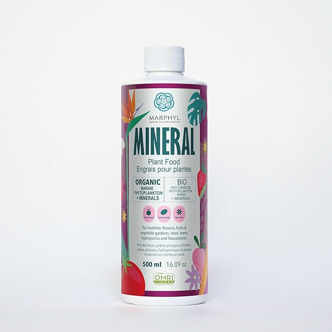 MARPHYL Organic Minerals Liquid Fertilizer, Rich Blend of Essential Minerals for Garden, Flowers, Vegetables, Succulents, Bamboo, Hydroponics 16.9 oz