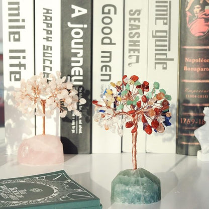 7 Chakra Healing Crystal Tree Natural Gemstone Crystals Stone Base Copper Wire Tree Life Money Trees for Home Office Desk Room Bookshelf Decor Reiki Spiritual Energy for Womem Men