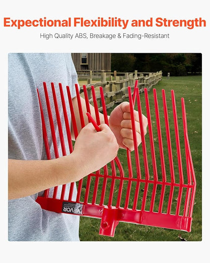 VEVOR 6PCS Manure Fork Replacement Head, 18 Angled Tines Horse Manure Fork Head, Durable Plastic Pitchfork Heads, Horse Mulch Rake for Picking up Stable Stall Muck Grass Hay Cleaning Farm Work