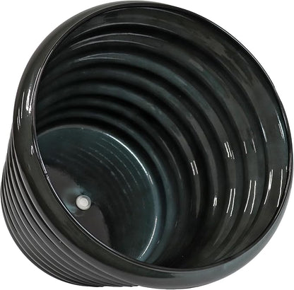 Sunnydaze Molly 12.5" Metal Outdoor Plant Pot Set with Drainage Holes and Rubber Plugs- Juniper Glaze - Set of 2