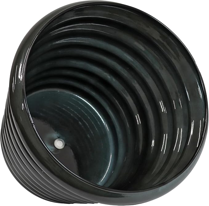 Sunnydaze Molly 12.5" Metal Outdoor Plant Pot Set with Drainage Holes and Rubber Plugs - Juniper Glaze - Set of 4
