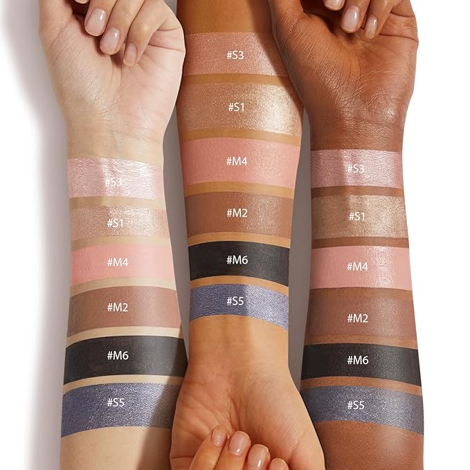 Eyeshadow Makeup Stick, Cream Shimmer, Eyeshadow Highlighter Makeup Eye Brightener Pencil Sticks Cosmetics, with Built-in Brush and Sharpener