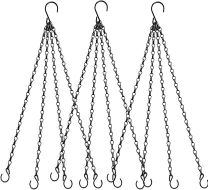 Heybe Hanging Baskets Chains 23 Inches 4 Leads Hanging Chains Flower Pot Hanger Replacement Plant Hangers for Planters and Lanterns, Pack of 3 (4 Legs)