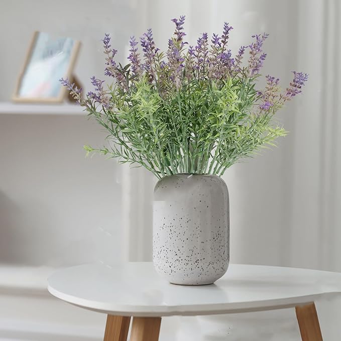 24PCS Lifelike Artificial Lavender Flowers, Fake Lavender Plants Shrubs for Wedding Bouquets, Realistic Faux Flowers UV Resistant for Indoor Outdoor Home & Garden Greenery Decor