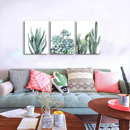 Canvas Wall Art for living room bathroom Wall Decor for bedroom kitchen artwork Canvas Prints green plant flowers painting 16" x 24" 3 Pieces Modern framed office Home decorations family picture