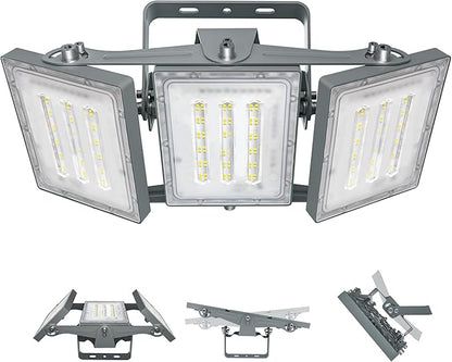 STASUN LED Flood Light Outdoor, Max Series 150W 15000lm 6000K Daylight IP66 Waterproof, Commercial Parking Lot Light, 3 Heads for Yard Street Stadium Floodlight Bright Security Lights for Outdoor Area