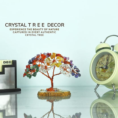 Chakra Tree - Seven Chakra Tree - Crystal Bonsai Tree - GoodLluck Money Tree - Stones and Crystals - Chakra Tree of Life - Feng Shui Decor - Office Desk Decor - Crystal Gifts