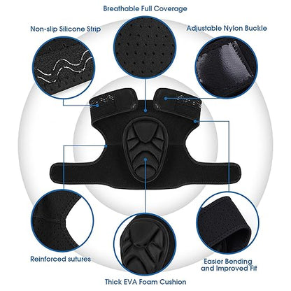 Volleyball Knee Pads for Women & Men, Soft Thick EVA Foam Knee Protector with Non-Slip Straps, Breathable Crash Pads for Dance, Skating, Wrestling, Gardening & Floor Work (Medium)