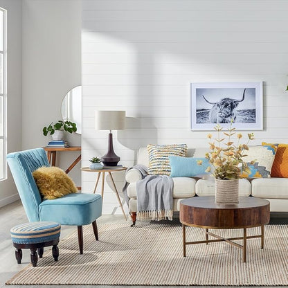 Small Fake Plants 16 Inch Eucalyptus Stems Artificial Plant in Offwhite Leather Woven Planter with Polished River Rocks Evergreen Faux Plant Indoor for Home Bathroom Kitchen Decor