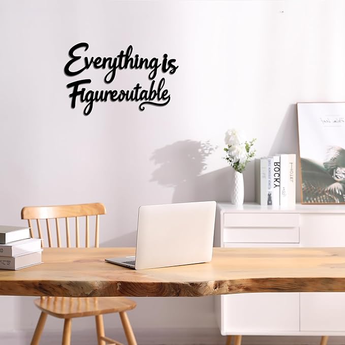 Slickss Everything is Figureoutable Office Wall Decor - Positive Affirmations Wall Art for Inspirational Motivational Wall Decor, Uplifting Office Art and Home Decor for a Motivated Mindset