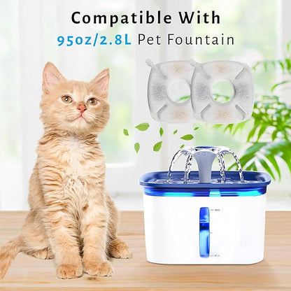 DOOOB 24 Pcs Cat Water Fountain Filter, 12 Packs Cat Fountain Filter, Cat Fountain Replacement Filters, Pet Water Fountain Filters for 95oz/2.8L Pet Water Fountain