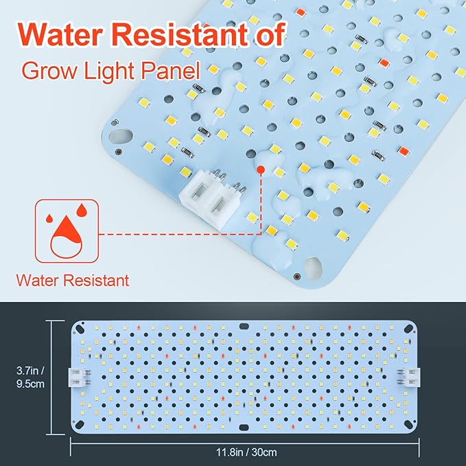 4-Pack Panel Grow Lights for Indoor Plants, FECiDA 2026 LED Plant Grow Light for Under Cabinet Plants, Full Spectrum Growing Lamp with 4,8,12,16,20 Hr Timer, Free Linking