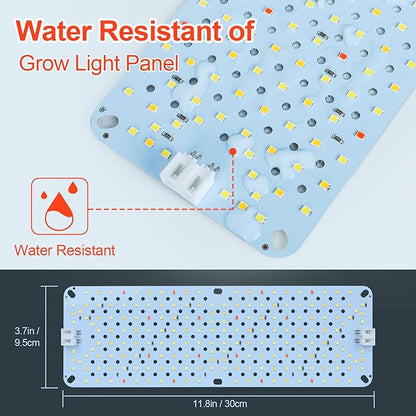 6-Pack Panel Grow Lights for Indoor Plants, FECiDA 2026 LED Plant Grow Light for Under Cabinet Plants, Full Spectrum Growing Lamp with 4,8,12,16,20 Hr Timer, Free Linking