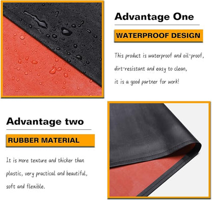 Homsolver Thick Rubber Waterproof Apron, Adjustable Heavy Duty Dishwashing Apron, Work Apron For Cooking, Cleaning Fish, Gardening, Lab Work, Butcher And Dog Grooming